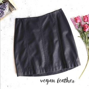 Free People Mini Leather Skirt